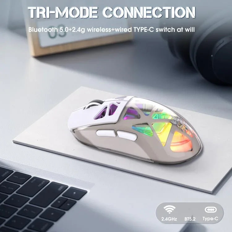 ONIKUMA CW930 2,4 GHz + BT + kabelgebundenes Tri-Mode-RGB-Wireless-Maus, CW930