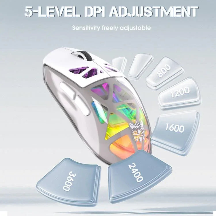 ONIKUMA CW930 2,4 GHz + BT + kabelgebundenes Tri-Mode-RGB-Wireless-Maus, CW930