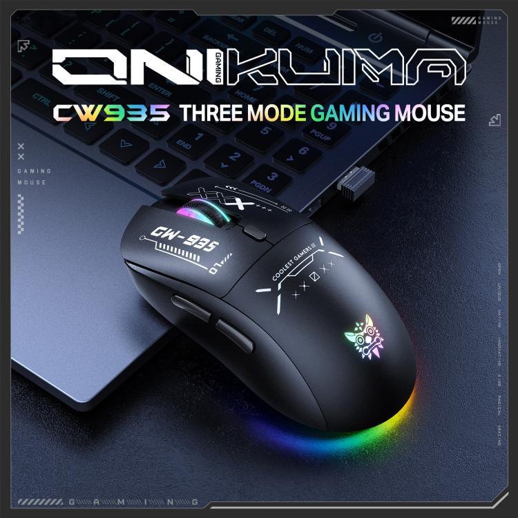 ONIKUMA CW935 12800DPI 2.4GHz + BT + kabelgebundene RGB-Wireless-Maus mit drei Modi, CW935
