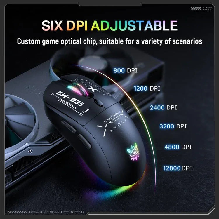 ONIKUMA CW935 12800DPI 2.4GHz + BT + kabelgebundene RGB-Wireless-Maus mit drei Modi, CW935