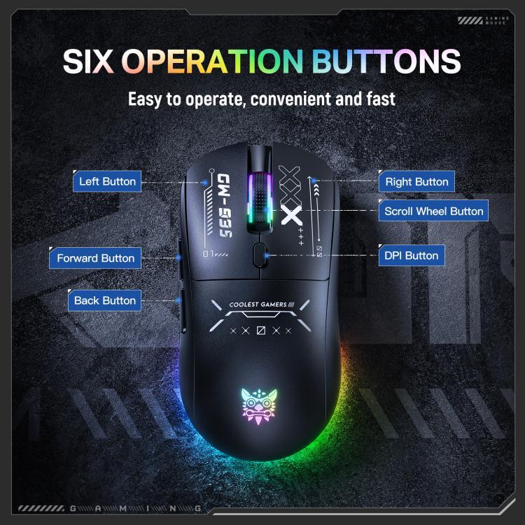 ONIKUMA CW935 12800DPI 2.4GHz + BT + kabelgebundene RGB-Wireless-Maus mit drei Modi, CW935