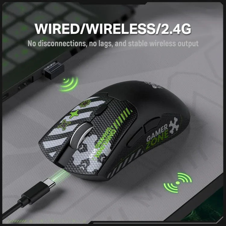 ONIKUMA DM01 12800DPI 2,4 GHz + BT + kabelgebundene Tri-Modus Gaming-Maus, DM01