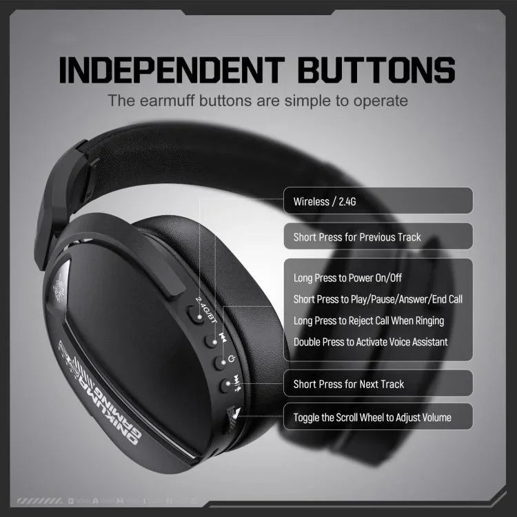 ONIKUMA GT887 Gaming-Headset mit vier Modi, Bluetooth, 2,4G, Kabel / Kabellos, GT887