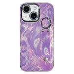 Plating Feder-Gaze-Struktur Armbandhalter TPU Handyhülle mit Linsenfolie, Für iPhone 13