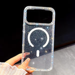 Rhinestone beidseitige IMD PC Hybrid TPU Magnetische Handyhülle, für iPhone 13
