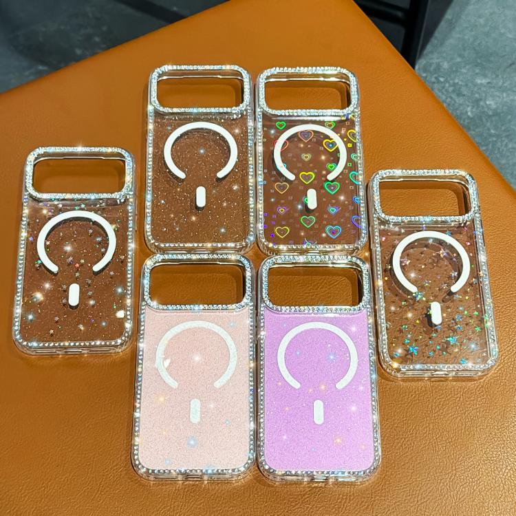 Rhinestone beidseitige IMD PC Hybrid TPU Magnetische Handyhülle, für iPhone 13