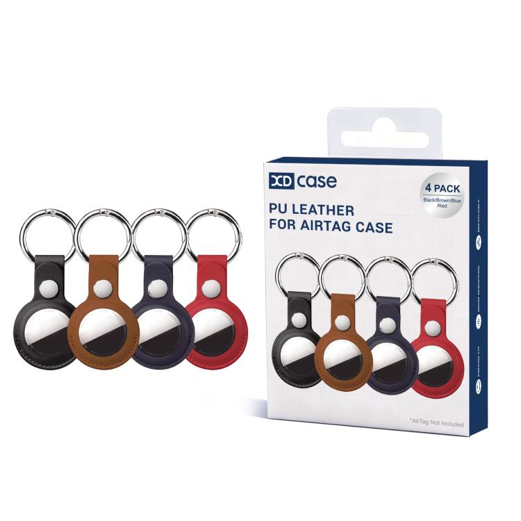 XDcase 4er Pack Vegane Leder Schutzhülle mit Metallring, 4 Stück