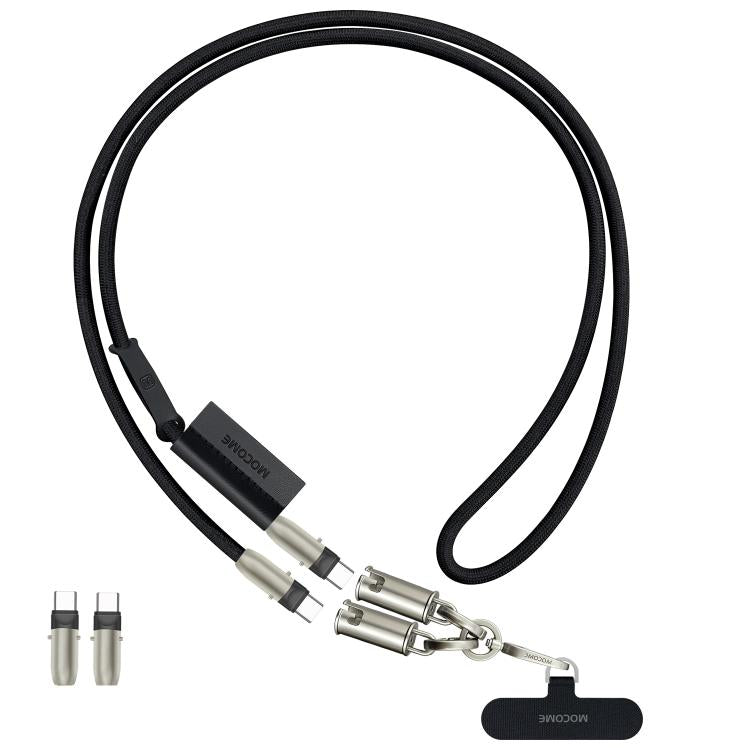 MOCOME W3 Type-C zu Type-C Multifunktionales Ladekabel Verstellbare Umhängeleine für Telefon