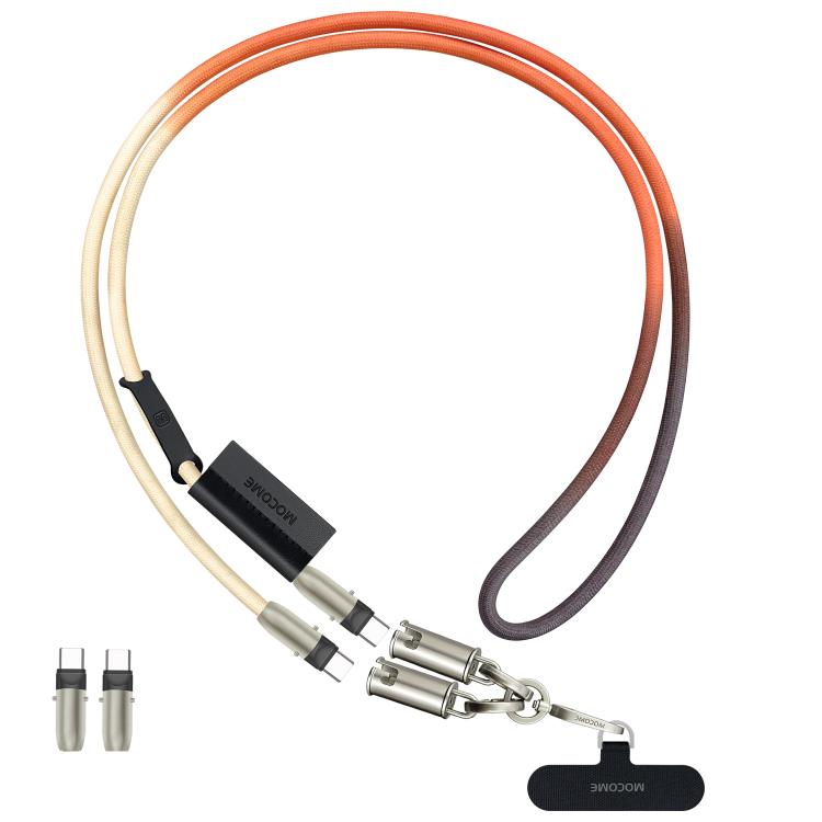 MOCOME W3 Type-C zu Type-C Multifunktionales Ladekabel Verstellbare Umhängeleine für Telefon