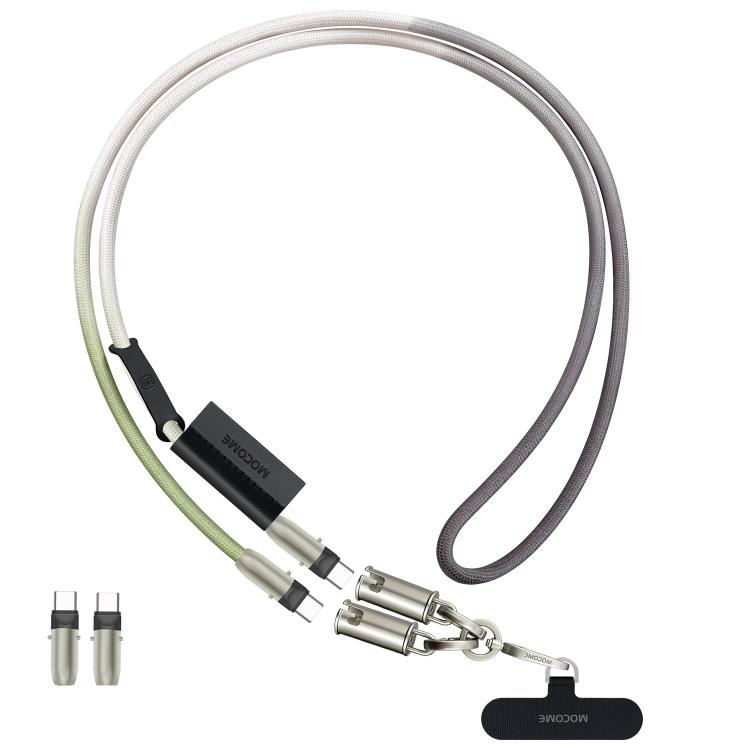 MOCOME W3 Type-C zu Type-C Multifunktionales Ladekabel Verstellbare Umhängeleine für Telefon