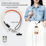 MOCOME W3 Type-C zu Type-C Multifunktionales Ladekabel Verstellbare Umhängeleine für Telefon