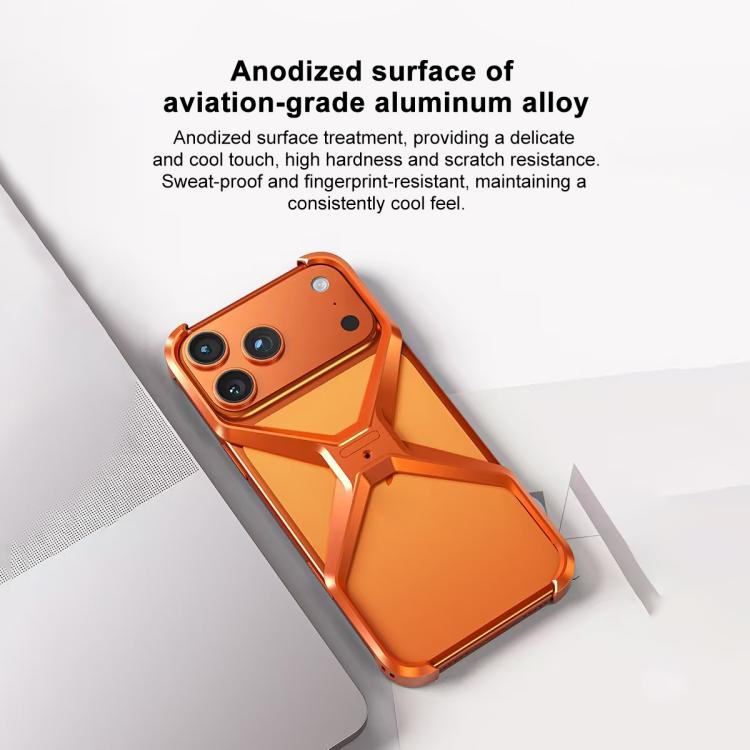 Rahmenlose X-förmige Metall-Handyhülle, Für iPhone 17 Pro Max, Für iPhone 17 Pro