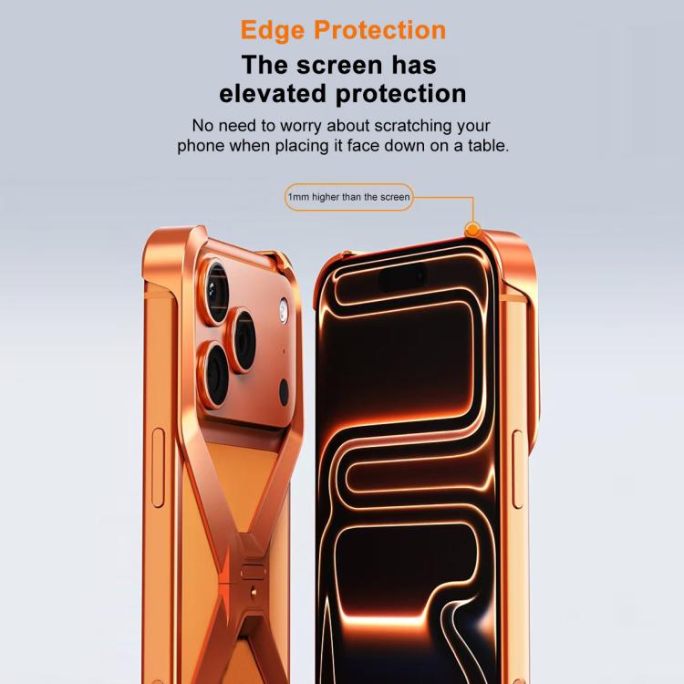 Rahmenlose X-förmige Metall-Handyhülle, Für iPhone 17 Pro Max, Für iPhone 17 Pro