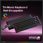 ONIKUMA MT603 68 Tasten RGB Gaming-Tastatur mit magnetischen Schaltern und Tri-Mode, MT603