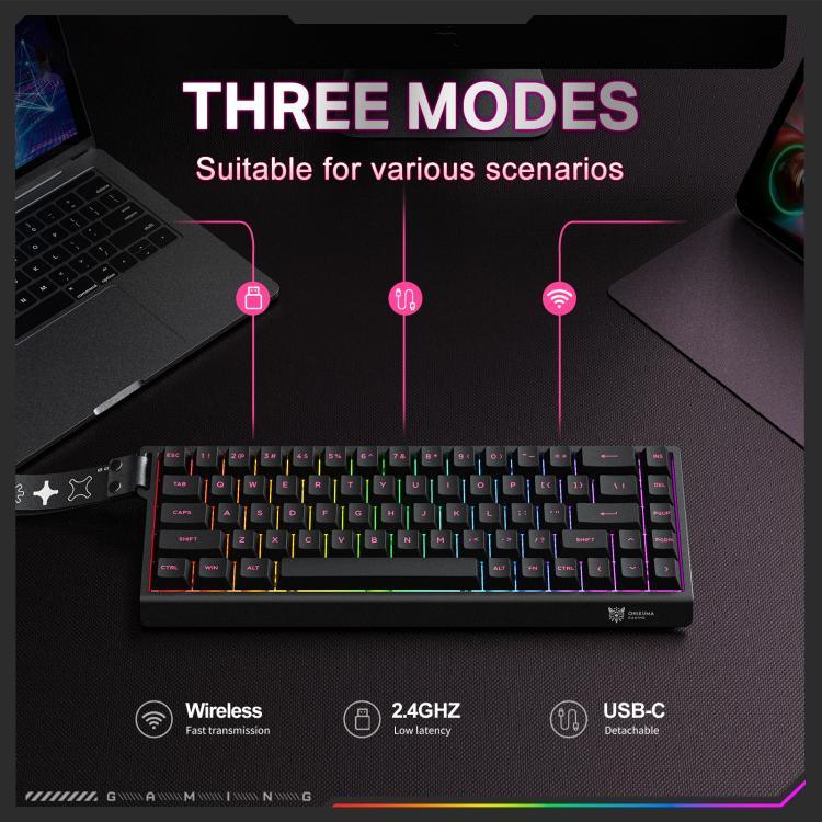 ONIKUMA MT603 68 Tasten RGB Gaming-Tastatur mit magnetischen Schaltern und Tri-Mode, MT603