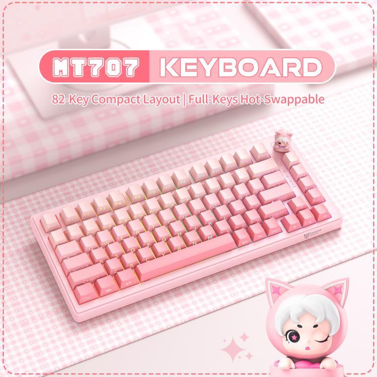 ONIKUMA MT707 82 Tasten RGB Tri-Modus Mechanische Gaming-Tastatur