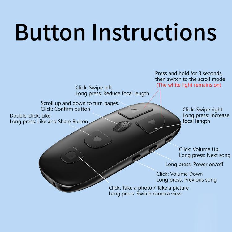 KR-06 Multifunktionale Rollrad Telefon Bluetooth Fernbedienung
