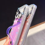 Strass Glitzer Armband Halter Handyhülle, Für iPhone 17 Pro, Für iPhone 17, Für iPhone Air, Für iPhone 16 Pro Max, Für iPhone 16 Pro, Für iPhone 16 Plus, Für iPhone 16, Für iPhone 15 Pro Max