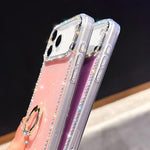 Strassstein Ringhalter beidseitige IMD PC Hybrid TPU-Handyhülle, Für iPhone 15 Pro Max, Für iPhone 15 Pro, Für iPhone 15, Für iPhone 14, Für iPhone 14 Pro, Für iPhone 14 Pro Max, Für iPhone 13 Pro Max, Für iPhone 13 Pro