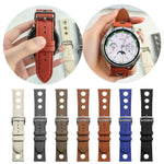 xDfind Flat-head Hole Palm Texture Vegan Leather Watch Band, 20mm, 22mm