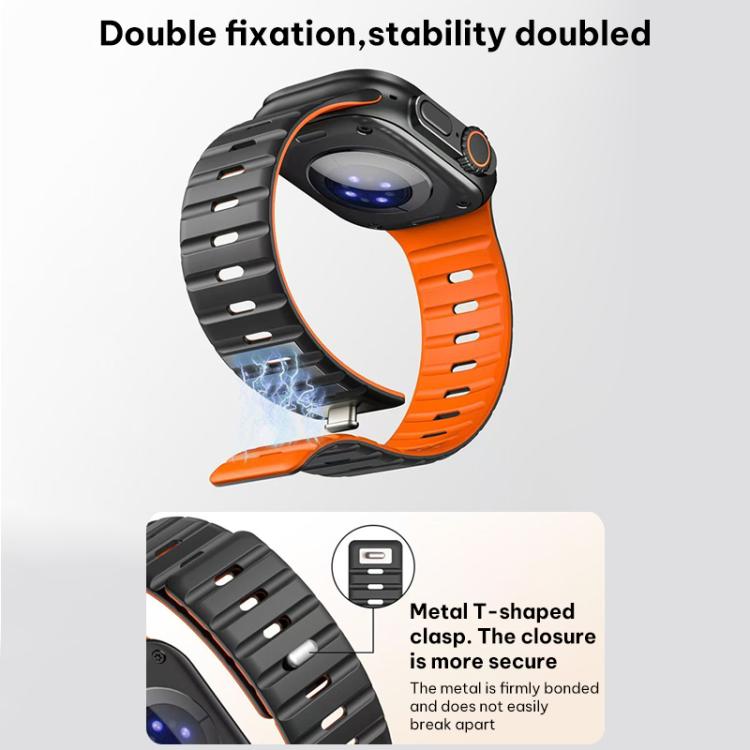 xDfind Magnetische Norman Schnalle Silikon Uhrenarmband, Für Apple Watch 42 / 44 / 45 / 46 / 49mm, Für Apple Watch 38 / 40 / 41 / S11 42mm