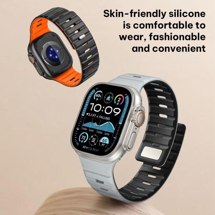 xDfind Magnetische Norman Schnalle Silikon Uhrenarmband, Für Apple Watch 42 / 44 / 45 / 46 / 49mm, Für Apple Watch 38 / 40 / 41 / S11 42mm