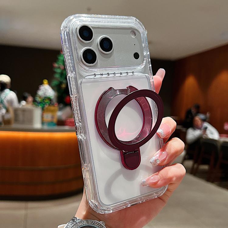 Transparente drehbare Metallhalterung magnetische Handyhülle, Für iPhone 17 Pro Max, Für iPhone 17 Pro