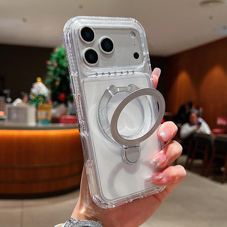 Transparente drehbare Metallhalterung magnetische Handyhülle, Für iPhone 17 Pro Max, Für iPhone 17 Pro