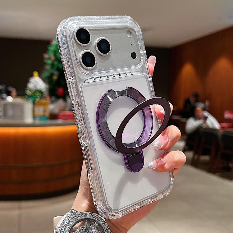 Transparente drehbare Metallhalterung magnetische Handyhülle, Für iPhone 17 Pro Max, Für iPhone 17 Pro