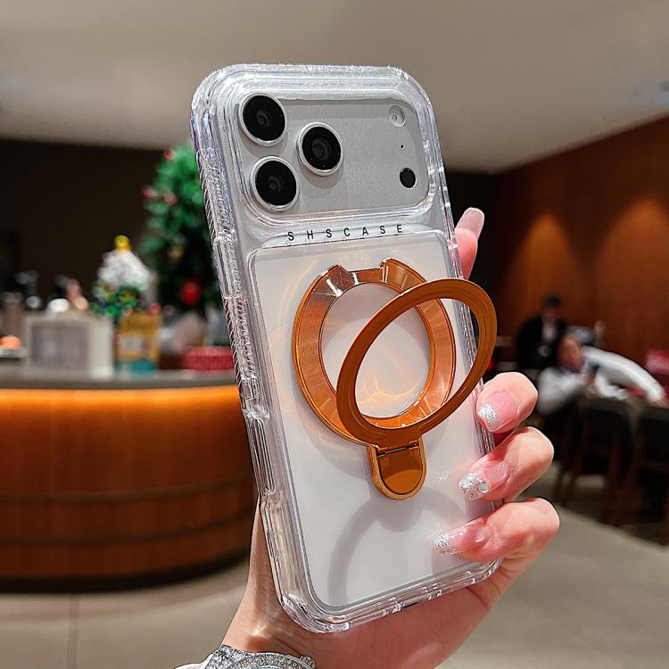 Transparente drehbare Metallhalterung magnetische Handyhülle, Für iPhone 17 Pro Max, Für iPhone 17 Pro