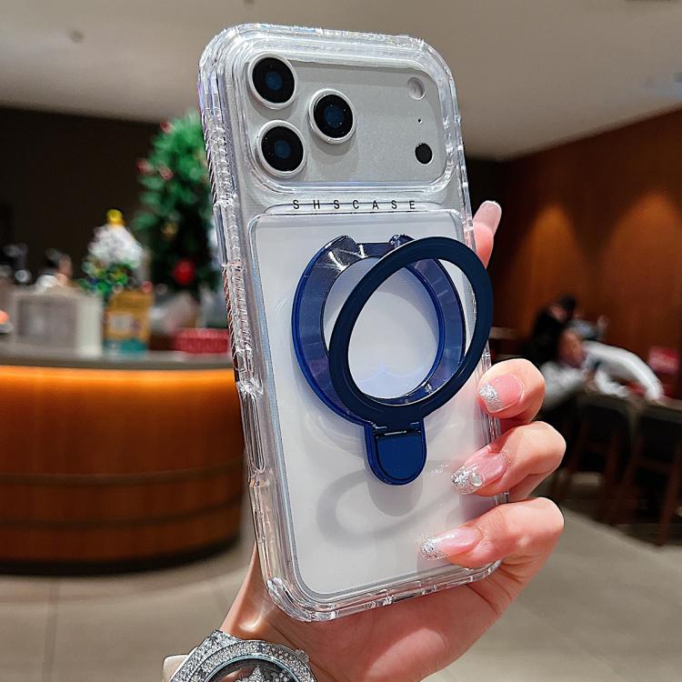 Transparente drehbare Metallhalterung magnetische Handyhülle, Für iPhone 17 Pro Max, Für iPhone 17 Pro