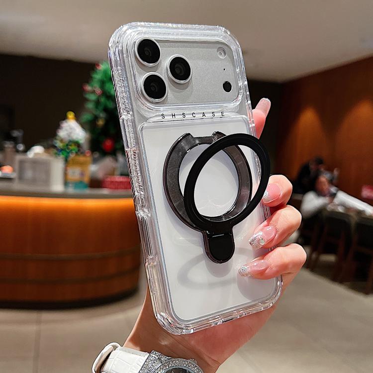 Transparente drehbare Metallhalterung magnetische Handyhülle, Für iPhone 17 Pro Max, Für iPhone 17 Pro