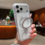 Transparente drehbare Metallhalterung magnetische Handyhülle, Für iPhone 17 Pro Max, Für iPhone 17 Pro