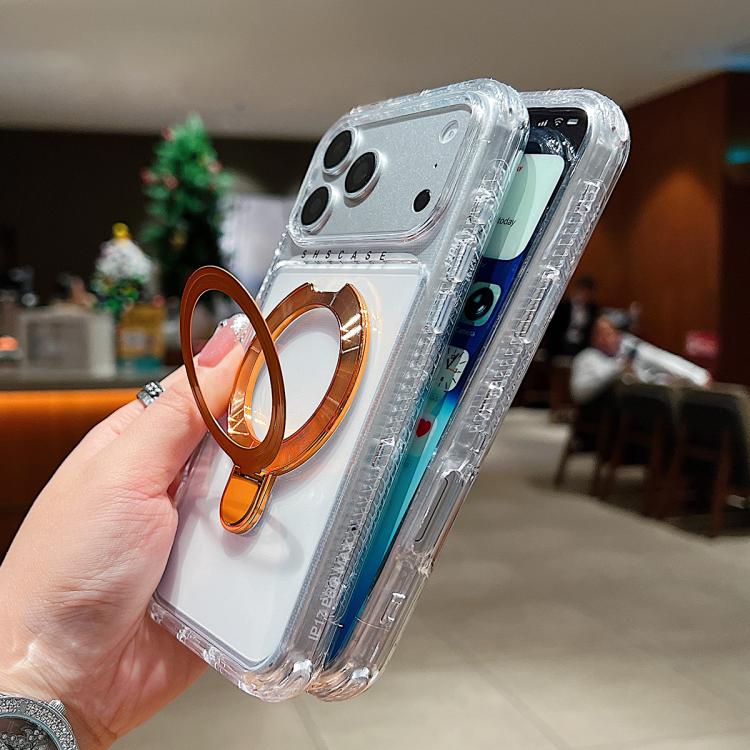 Transparente drehbare Metallhalterung magnetische Handyhülle, Für iPhone 17 Pro Max, Für iPhone 17 Pro
