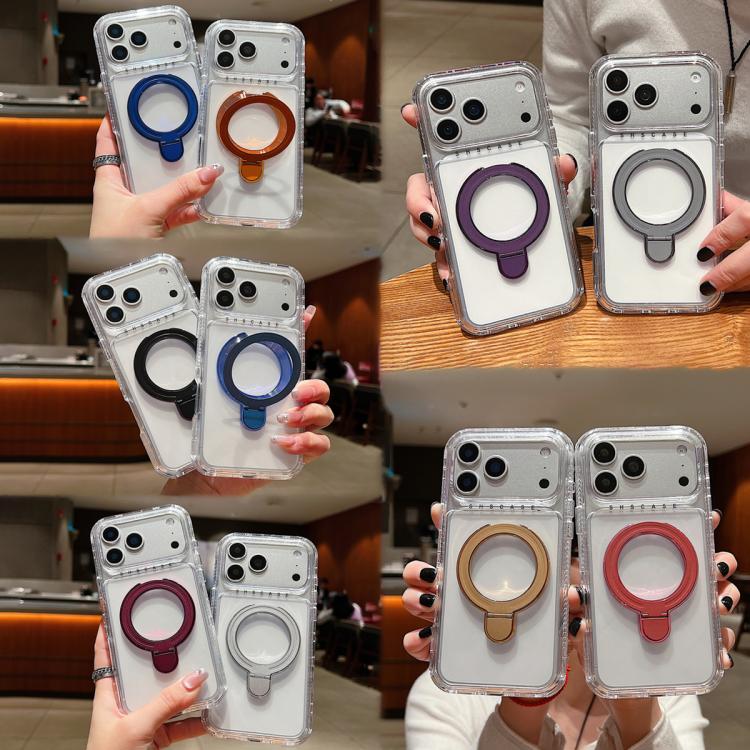 Transparente drehbare Metallhalterung magnetische Handyhülle, Für iPhone 17 Pro Max, Für iPhone 17 Pro