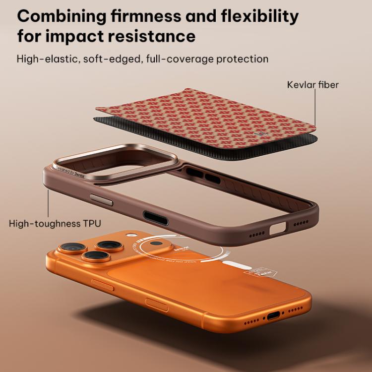 Benks Y3 Kevlar-Diamantmuster stoßfeste magnetische Handyhülle, Für iPhone 17 Pro Max, Für iPhone 17 Pro