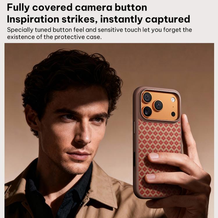 Benks Y3 Kevlar-Diamantmuster stoßfeste magnetische Handyhülle, Für iPhone 17 Pro Max, Für iPhone 17 Pro