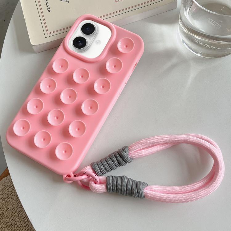 Einfache Saugnapf-Silikon-Handyhülle mit Trageschlaufe, Für iPhone 17 Pro Max, Für iPhone 17 Pro, Für iPhone 17, Für iPhone Air, Für iPhone 16 Pro Max, Für iPhone 16 Pro, Für iPhone 16 Plus, Für iPhone 16