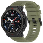 xDfind Solid Color Black Buckle Silicone Watch Band, For Amazfit T-Rex 3 Pro 48mm