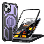 Magnetische stoßfeste Handyhülle mit verstecktem Metallhalter, für iPhone 15 Pro Max, für iPhone 15 Pro, für iPhone 15 Plus / 14 Plus, für iPhone 15, für iPhone 14 / 13, für iPhone 14 Pro, für iPhone 14 Pro Max, für iPhone 13 Pro Max