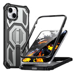 Magnetische stoßfeste Handyhülle mit verstecktem Metallhalter, für iPhone 15 Pro Max, für iPhone 15 Pro, für iPhone 15 Plus / 14 Plus, für iPhone 15, für iPhone 14 / 13, für iPhone 14 Pro, für iPhone 14 Pro Max, für iPhone 13 Pro Max