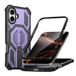 Hidden Metal Holder Magnetic Shockproof Phone Case, For iPhone 17 Pro Max, For iPhone 17 Pro, For iPhone 17, For iPhone Air, For iPhone 16 Pro Max, For iPhone 16 Pro, For iPhone 16 Plus, For iPhone 16