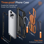 Magnetische stoßfeste Handyhülle mit verstecktem Metallhalter, für iPhone 15 Pro Max, für iPhone 15 Pro, für iPhone 15 Plus / 14 Plus, für iPhone 15, für iPhone 14 / 13, für iPhone 14 Pro, für iPhone 14 Pro Max, für iPhone 13 Pro Max