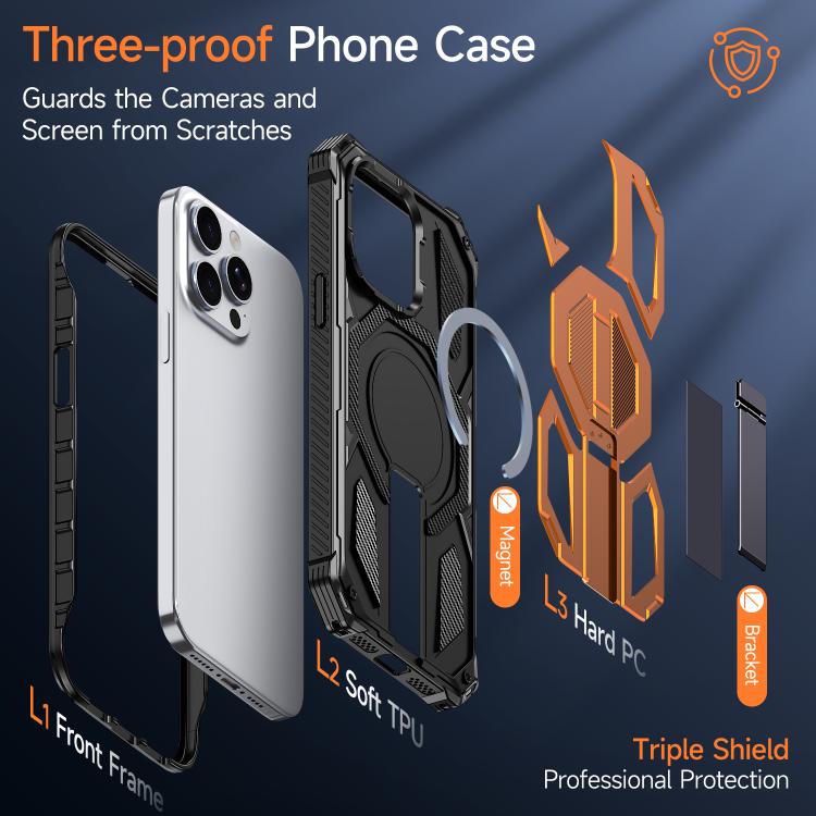 Magnetische stoßfeste Handyhülle mit verstecktem Metallhalter, für iPhone 15 Pro Max, für iPhone 15 Pro, für iPhone 15 Plus / 14 Plus, für iPhone 15, für iPhone 14 / 13, für iPhone 14 Pro, für iPhone 14 Pro Max, für iPhone 13 Pro Max
