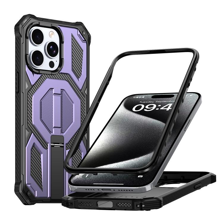 Magnetische stoßfeste Handyhülle mit verstecktem Metallhalter, für iPhone 15 Pro Max, für iPhone 15 Pro, für iPhone 15 Plus / 14 Plus, für iPhone 15, für iPhone 14 / 13, für iPhone 14 Pro, für iPhone 14 Pro Max, für iPhone 13 Pro Max