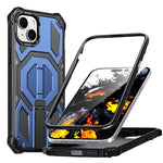 Magnetische stoßfeste Handyhülle mit verstecktem Metallhalter, für iPhone 15 Pro Max, für iPhone 15 Pro, für iPhone 15 Plus / 14 Plus, für iPhone 15, für iPhone 14 / 13, für iPhone 14 Pro, für iPhone 14 Pro Max, für iPhone 13 Pro Max