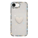 Flash Rhinestone Double-sided IMD Love Heart Phone Case, For iPhone 17e / 16e, For iPhone 17 Pro Max, For iPhone 17 Pro, For iPhone 17, For iPhone Air