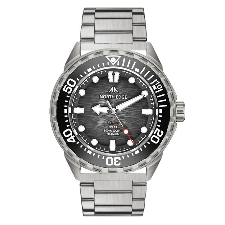 NORTH EDGE TRITON-TI Titanlegierung Solarbetriebene Professionelle Outdoor-Taucheruhr