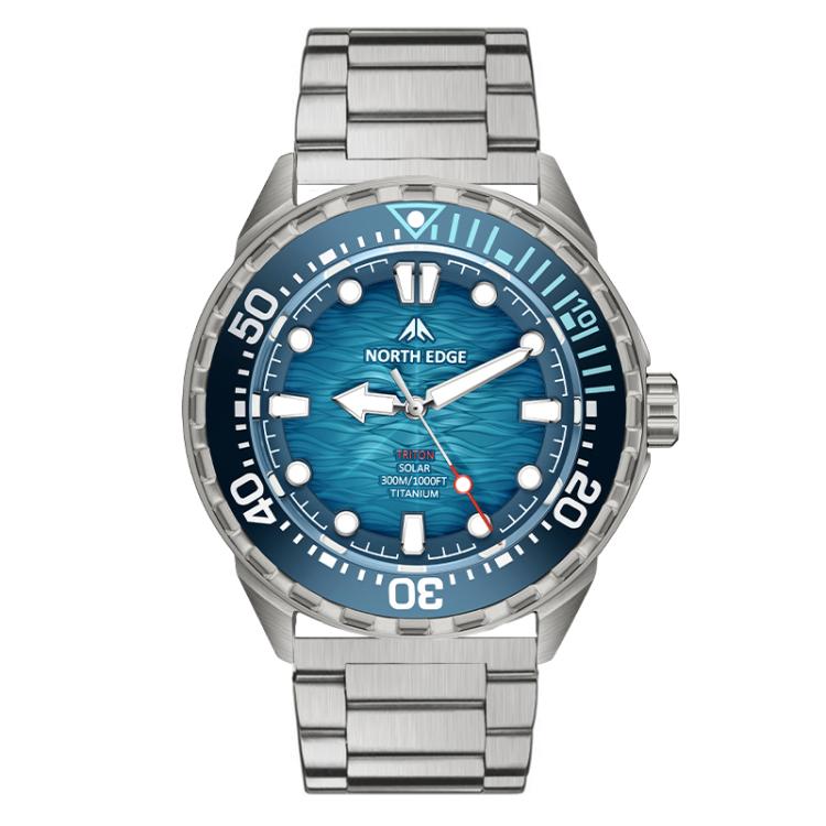 NORTH EDGE TRITON-TI Titanlegierung Solarbetriebene Professionelle Outdoor-Taucheruhr