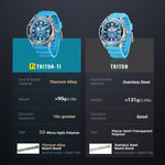 NORTH EDGE TRITON-TI Titanlegierung Solarbetriebene Professionelle Outdoor-Taucheruhr